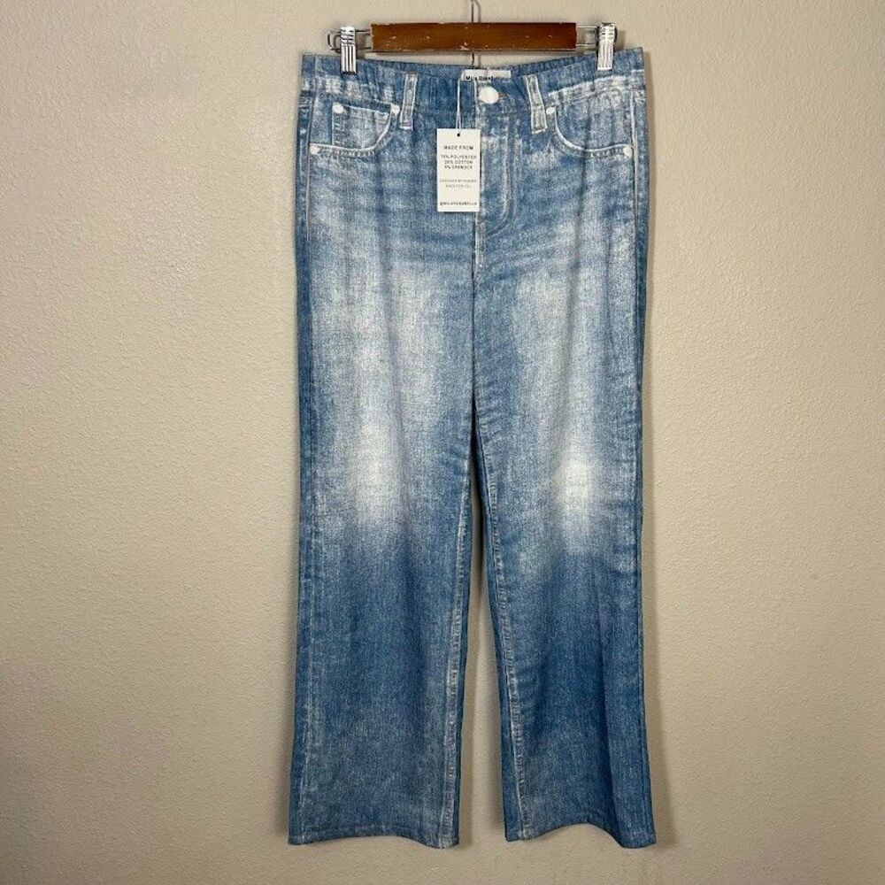 NEW Mila Rosabella Sweatpants Wide Leg Jean L Blue Elastic Waist Stretch NWT - Picture 2 of 7